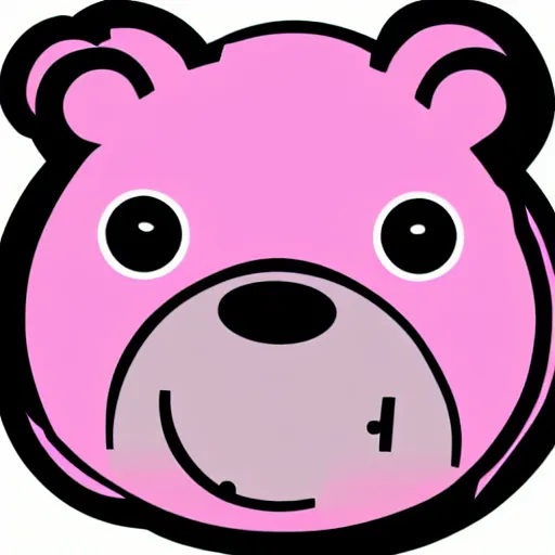 Image similar to a cute pink cuddly bear wearing headphones vector logo