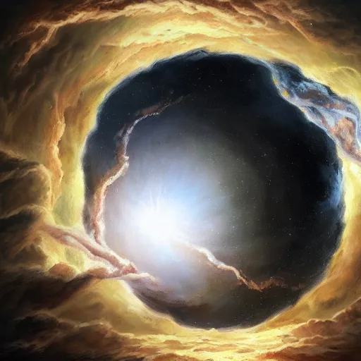 Prompt: illustration of the beginning of creation, big ball of energy, realistic painting, classical painting, high definition, digital art, matte painting, very detailed, realistic