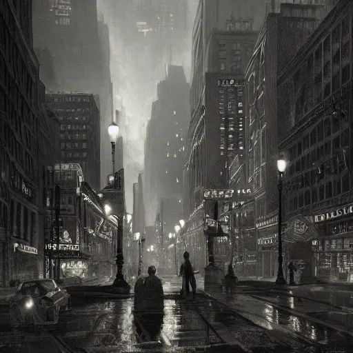 Image similar to downtown boston in 1 9 2 5, dark, spooky, atmospheric lighting, intricate, ultra detailed, well composed, best on artstation, cgsociety, epic, stunning, gorgeous, intricate detail, wow, masterpiece