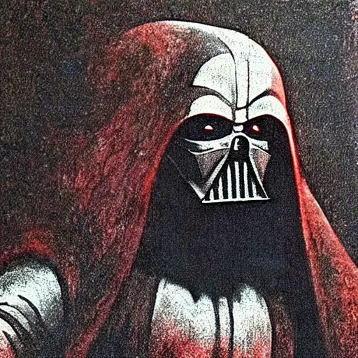 Image similar to morbius!!!!!!!! fighting darth vader. mexico city. by da vinci.