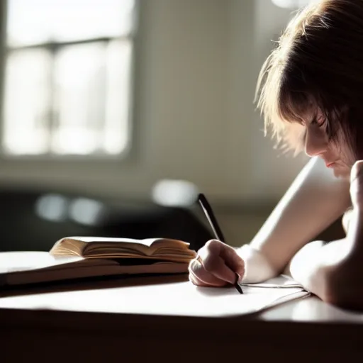 Image similar to a photo of a stressed out cat studying for an exam