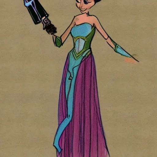 Image similar to milt kahl sketch of victoria justice as princess padme from star wars episode 3