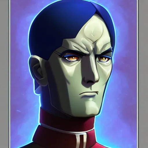 Prompt: portrait of grand admiral thrawn, anime fantasy illustration by tomoyuki yamasaki, kyoto studio, madhouse, ufotable, trending on artstation