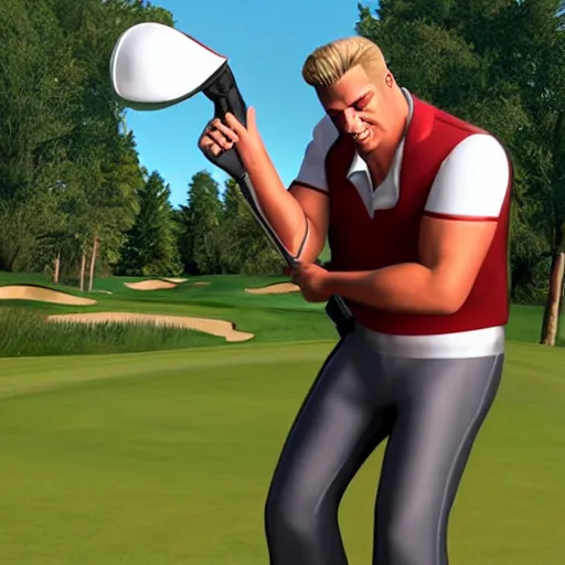 Image similar to Duke Nukem playing golf