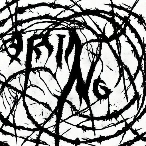 Image similar to black metal band font, unreadable, looks like varicose veins