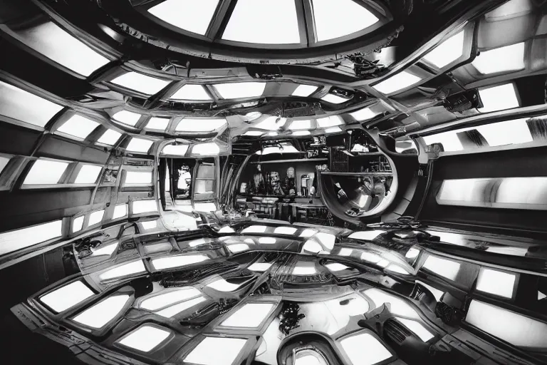 Prompt: fuji 5 0 r 3 5 mm, architectural studio magazine photography, alien movie high detailed spaceship interior, soft light