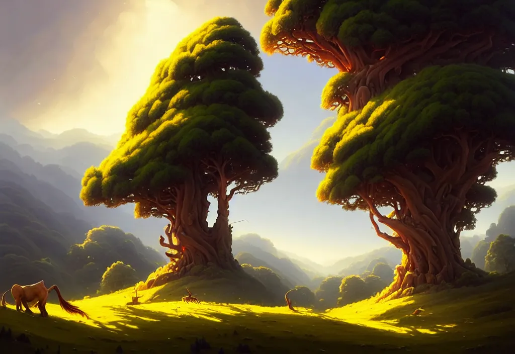 Image similar to dionisio landscape with lyra orpheus, high trees, top of the hill, above low layered clouds, deep focus, fantasy, intricate, elegant, highly detailed, digital painting, artstation, concept art, matte, sharp focus, illustration, hearthstone, art by rhads and artgerm and greg rutkowski and gediminas pranckevicius