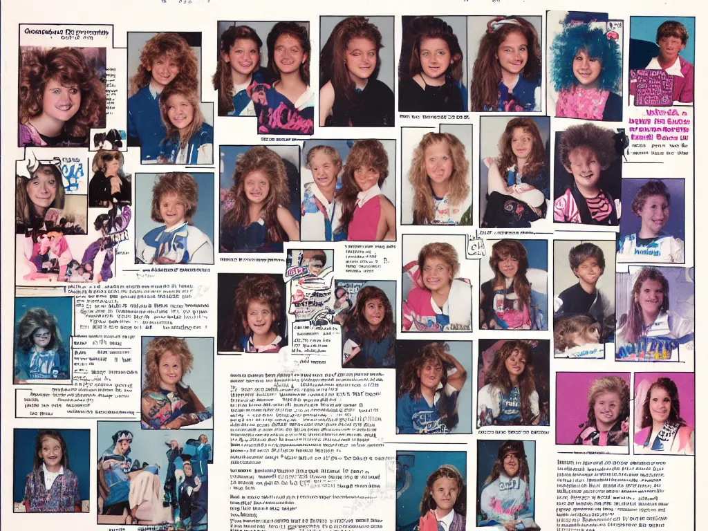 Image similar to 8 0 s yearbook page