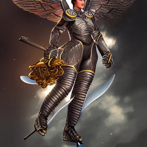 Image similar to Steel Wings hockey team logo on a jersey, fantasy, intricate, elegant, highly detailed, digital painting, artstation, concept art, smooth, sharp focus, luxury fashion illustration, art by artgerm and greg rutkowski and alphonse mucha, brightly lit cinematic soft lighting, photorealistic