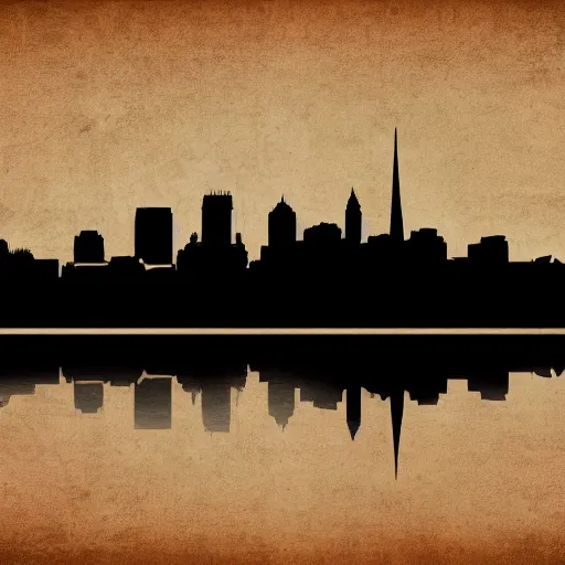 Image similar to city of nashville, tn skyline, neon outline, silhouette, panoramic, high detail, elegant