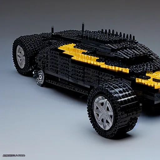 Prompt: a lego batmobile imagined by craig mullins