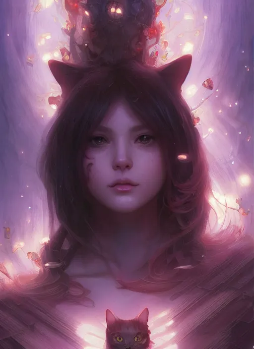 Prompt: beautiful cat comic con cat, intricate lights, phoenix, bio luminescent, plasma, by ruan jia and artgerm and range murata and wlop and ross tran and william - adolphe bouguereau and beeple. key art. fantasy illustration. award winning, artstation, intricate details, realistic, hyperdetailed, 8 k resolution