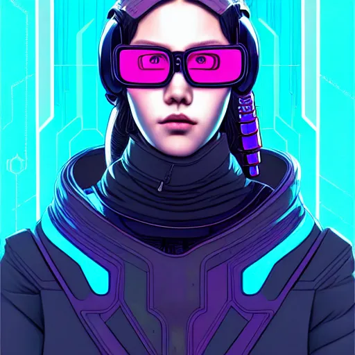 Image similar to portrait painting of a cyberpunk hacker olivia hye from loona, sharp focus, award - winning, trending on artstation, masterpiece, highly detailed, intricate. art by josan gonzales and moebius and deathburger