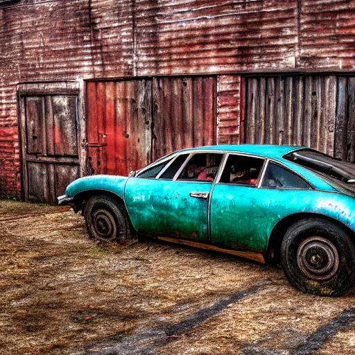 Prompt: old ((rusty)) lamborghini, 4k photo