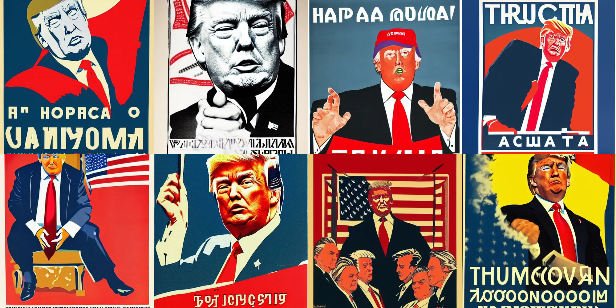 Prompt: Trump on Soviet posters