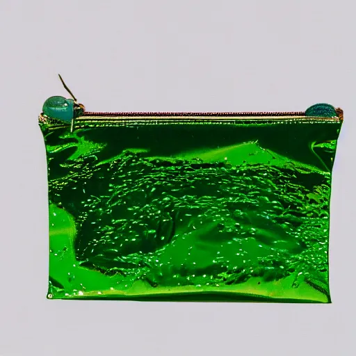 Image similar to photo of a pouch with glossy rupees spilling out