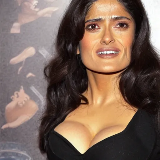 Image similar to alien eating intestines of salma hayek