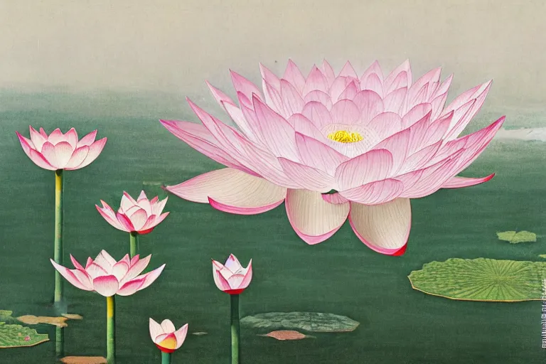 Prompt: an ultradetailed landscape painting of westlake in china hangzhou, lotus, may flowers blossoms nearby, fine wind, chinese water color, smooth, sharp focus, illustration, by hilma af klint, 8 k