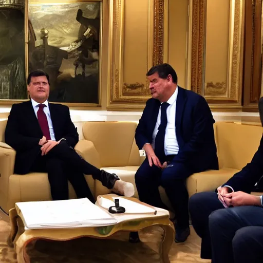 Prompt: Carlo Calenda meeting with the alien emperor