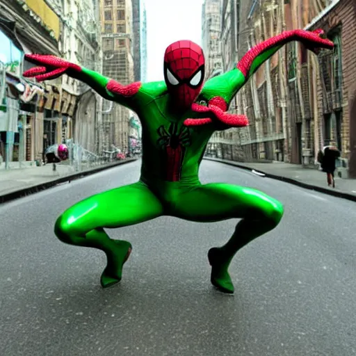 Image similar to green spiderman