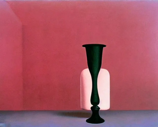 Prompt: light pale pink and deep red painting by Magritte.