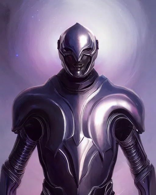 Prompt: character concept of iridescent sinewy smooth muscular male sleek glossy indigo black pearlescent flowing scifi armor with smooth black featureless helmet, by greg rutkowski, mark brookes, jim burns, tom bagshaw, magali villeneuve, trending on artstation