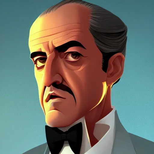 Image similar to face icon stylized minimalist the godfather, loftis, cory behance hd by jesper ejsing, by rhads, makoto shinkai and lois van baarle, ilya kuvshinov, rossdraws global illumination