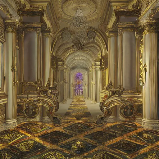 Image similar to rococo virtual art museum in a 9 0 s video game, net art, ps 1 graphics, ps 2 screenshot, hd, intricate, detailed