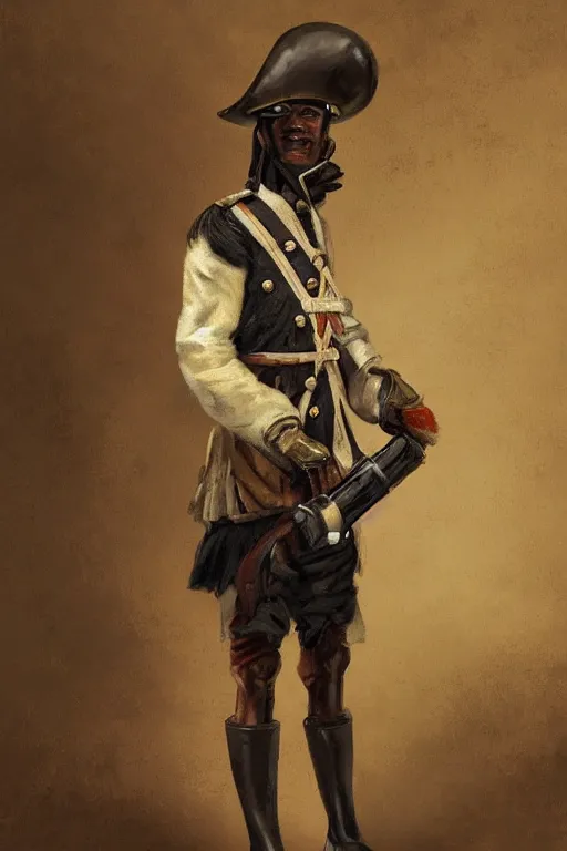 Image similar to Anthro llama colonial era soldier by Craig Mullins and Carl Brenders