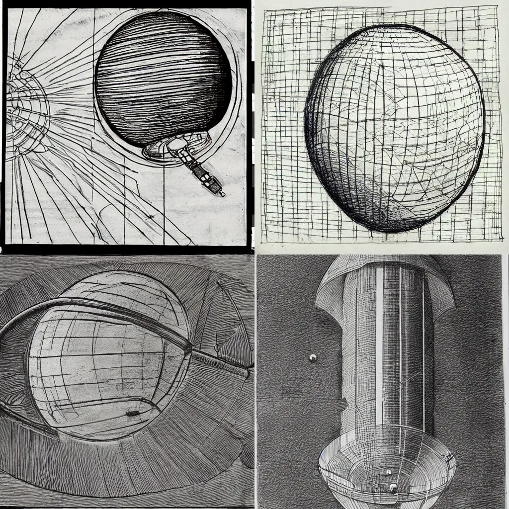 Prompt: sketch of a satellite by a Michelangelo in a notebook, grid lines, intricate, highly detailed, award winning