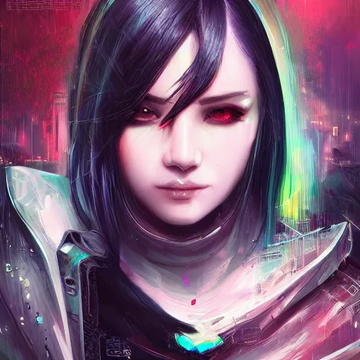 Prompt: teen elf, cyberpunk, knife, black hair, gorgeous, amazing, elegant, intricate, highly detailed, digital painting, artstation, concept art, sharp focus, illustration, art by ross tran