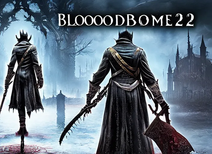 Prompt: bloodborne 2 box art with jim carrey, video game box art, playstation 1 0 cover cover