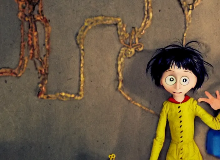 Image similar to a very high resolution image from a new movie. stop motion. coraline. directed by wes anderson