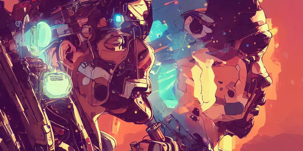 Prompt: a face covered with computer circuits, art gta 5 cover, official fanart behance hd artstation by tristan eaton, jesper ejsing, by rhads, makoto shinkai and lois van baarle, ilya kuvshinov, ossdraws, that looks like it is from borderlands and by feng zhu and loish and laurie greasley, victo