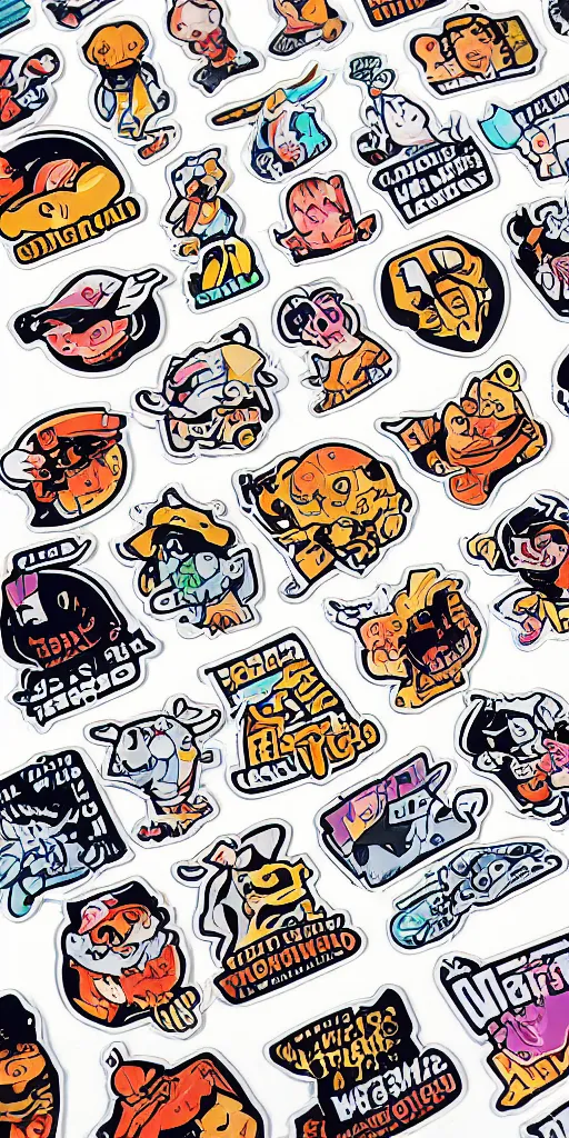 Image similar to unused sticker sheet, 2 0 px gap