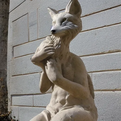 Prompt: greek statue of a fox