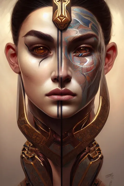 Prompt: symmetry!! portrait of madison beer in the style of god of war, machine parts embedded into face, intricate, elegant, highly detailed, digital painting, artstation, concept art, smooth, sharp focus, illustration, art by artgerm and greg rutkowski and alphonse mucha, 8 k