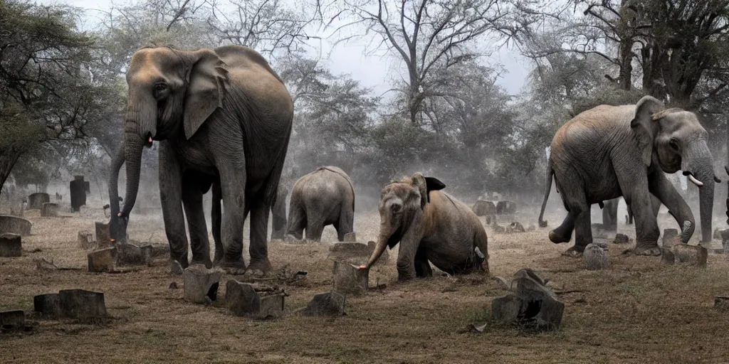 Image similar to a haunted Elephant grave yard