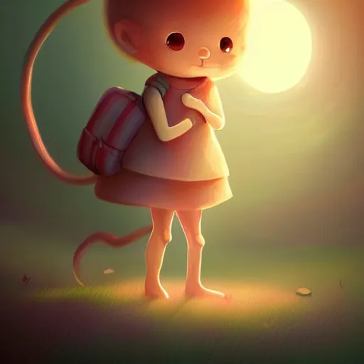 Image similar to very cute illustration for a children's book, digital art, detailed, rim light, exquisite lighting, clear focus, very coherent, soft lighting, character design, concept, atmospheric, dystopian, sci - fi, dark, trending on artstation, fog, sun flare