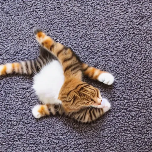 Image similar to cat stretching on carpet