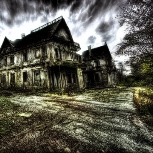 Prompt: HDR dark haunted place, creepy, scary