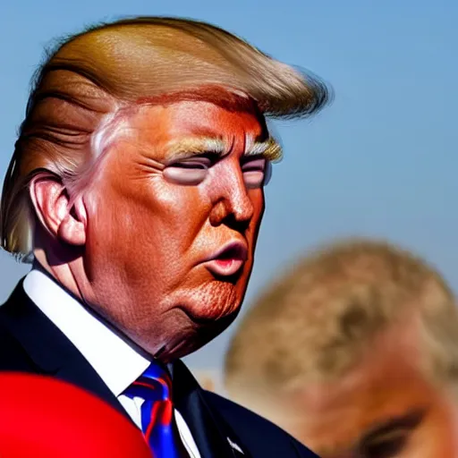 Image similar to donald trump with a red moustache
