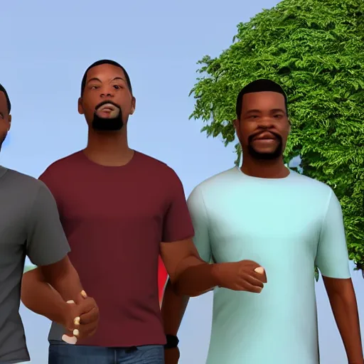 Image similar to 3 black guys walking towards a big cake. ultra realistic.