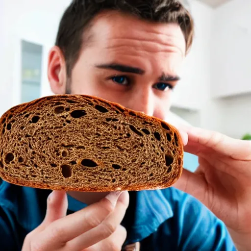 Image similar to Man happily eating mouldy bread