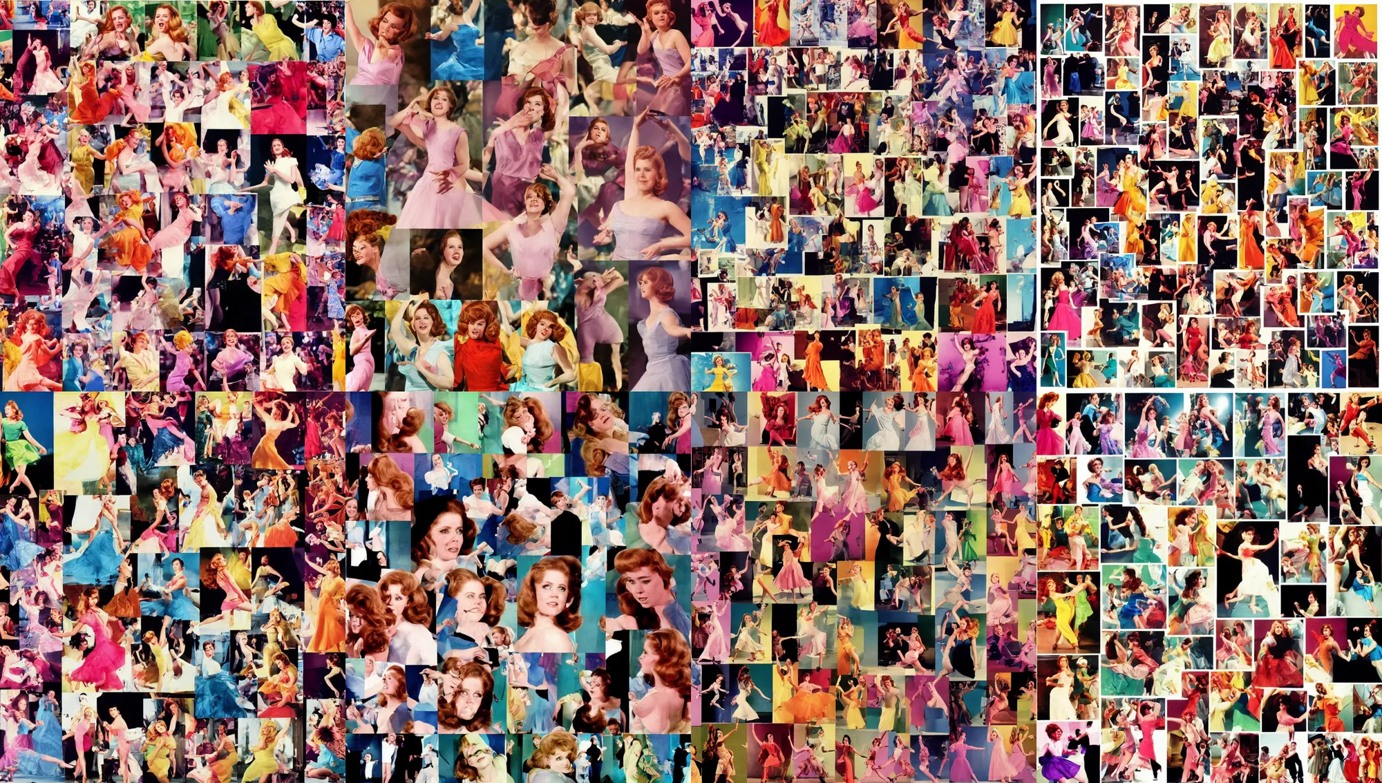 Image similar to collage of dancing amy adams, 1 9 6 0 s technicolor