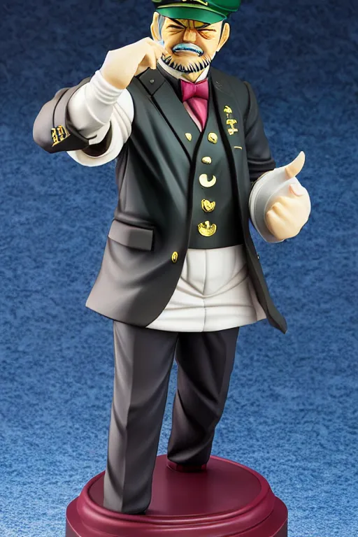 Image similar to still high quality figurine of president lula as jotaro, tsurime eyes, tareme eyes, personification, dynamic pose, detailed product photo, featured on amiami, tone mapped, beautiful composition, 8 5 mm, f. 1 4