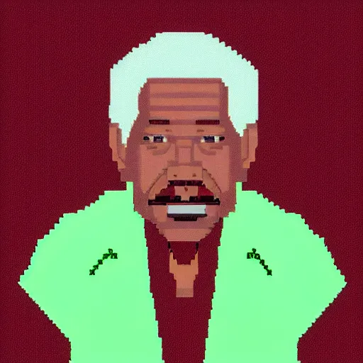 Image similar to 8 bit portrait of morgan freeman