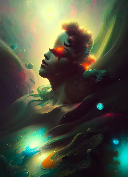 Prompt: { isces!!!! highly detailed, high contrast, light reflection, trippy, nebula, trending on art station by artgem, by peter mohrbacher, by wlop, by ruan jia