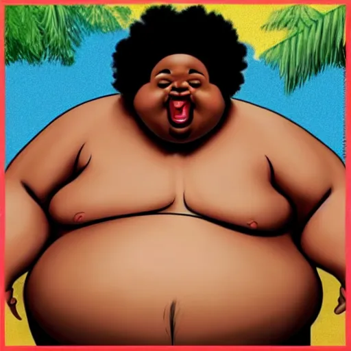 Image similar to fat black person as big chungus