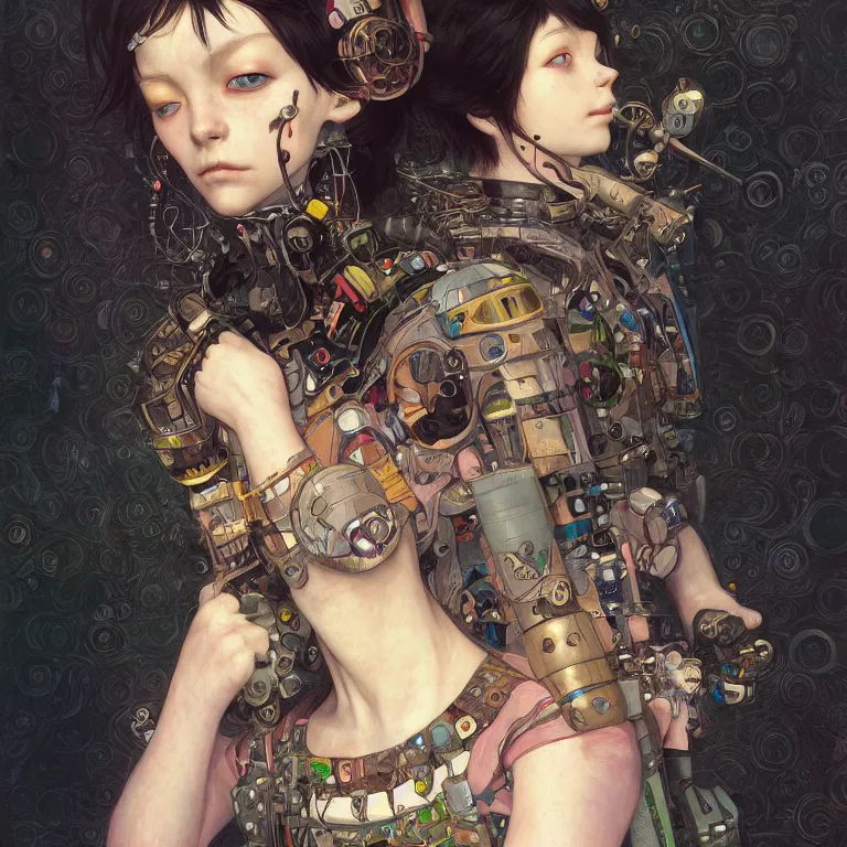 Image similar to portrait of beautiful young goblin, cyberpunk, Warhammer, highly detailed, artstation, illustration, art by Gustav Klimt and Range Murata and Ilya Kuvshinov and Sakimichan